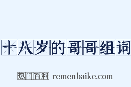 十八岁的哥哥组词是什么意思的图片